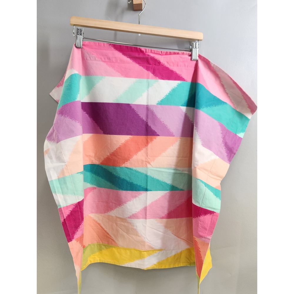 PBteen Pillow Sham Standard Pink Multi Color Stripe Chevron Boho Dorm Decor
